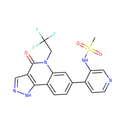 CS(=O)(=O)Nc1cnccc1-c1ccc2c3[nH]ncc3c(=O)n(CC(F)(F)F)c2c1 ZINC000205529362