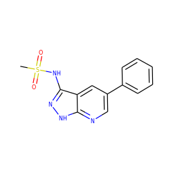 CS(=O)(=O)Nc1n[nH]c2ncc(-c3ccccc3)cc12 ZINC000013489642