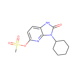 CS(=O)(=O)Oc1ccc2[nH]c(=O)n(C3CCCCC3)c2n1 ZINC000118269522