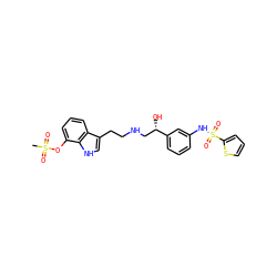 CS(=O)(=O)Oc1cccc2c(CCNC[C@H](O)c3cccc(NS(=O)(=O)c4cccs4)c3)c[nH]c12 ZINC000028459773