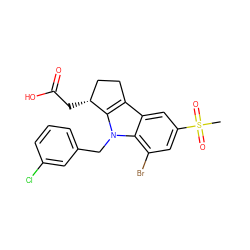 CS(=O)(=O)c1cc(Br)c2c(c1)c1c(n2Cc2cccc(Cl)c2)[C@H](CC(=O)O)CC1 ZINC000036190323