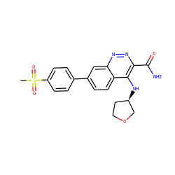 CS(=O)(=O)c1ccc(-c2ccc3c(N[C@@H]4CCOC4)c(C(N)=O)nnc3c2)cc1 ZINC000095588436