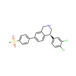 CS(=O)(=O)c1ccc(-c2ccc3c(c2)CNC[C@H]3c2ccc(Cl)c(Cl)c2)cc1 ZINC000114511649