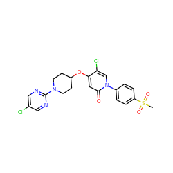 CS(=O)(=O)c1ccc(-n2cc(Cl)c(OC3CCN(c4ncc(Cl)cn4)CC3)cc2=O)cc1 ZINC000072317492