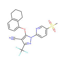 CS(=O)(=O)c1ccc(-n2nc(C(F)(F)F)c(C#N)c2Oc2cccc3c2CCCC3)nc1 ZINC000028570141