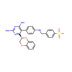 CS(=O)(=O)c1ccc(CNc2ccc(-c3c(N)nc(N)nc3[C@@H]3COc4ccccc4O3)cc2)cc1 ZINC000038156534