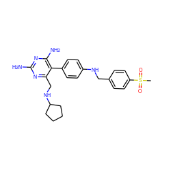 CS(=O)(=O)c1ccc(CNc2ccc(-c3c(N)nc(N)nc3CNC3CCCC3)cc2)cc1 ZINC000028571987