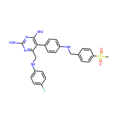 CS(=O)(=O)c1ccc(CNc2ccc(-c3c(N)nc(N)nc3CNc3ccc(F)cc3)cc2)cc1 ZINC000036349131