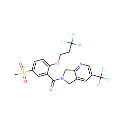 CS(=O)(=O)c1ccc(OCCC(F)(F)F)c(C(=O)N2Cc3cc(C(F)(F)F)cnc3C2)c1 ZINC000066252149