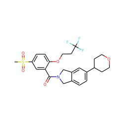 CS(=O)(=O)c1ccc(OCCC(F)(F)F)c(C(=O)N2Cc3ccc(C4CCOCC4)cc3C2)c1 ZINC000066252147