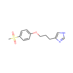 CS(=O)(=O)c1ccc(OCCCc2c[nH]cn2)cc1 ZINC000013814595