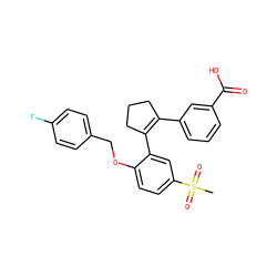 CS(=O)(=O)c1ccc(OCc2ccc(F)cc2)c(C2=C(c3cccc(C(=O)O)c3)CCC2)c1 ZINC000028819264