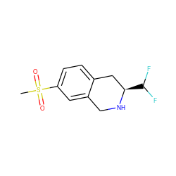 CS(=O)(=O)c1ccc2c(c1)CN[C@H](C(F)F)C2 ZINC000013686998