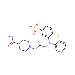 CS(=O)(=O)c1ccc2c(c1)N(CCCN1CCC(C(N)=O)CC1)c1ccccc1S2 ZINC000000537996