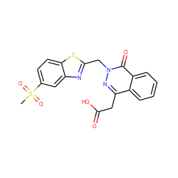 CS(=O)(=O)c1ccc2sc(Cn3nc(CC(=O)O)c4ccccc4c3=O)nc2c1 ZINC000013860752