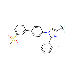 CS(=O)(=O)c1cccc(-c2ccc(-n3cc(C(F)(F)F)nc3-c3ccccc3Cl)cc2)c1 ZINC000147268744