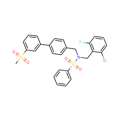 CS(=O)(=O)c1cccc(-c2ccc(CN(Cc3c(F)cccc3Cl)S(=O)(=O)c3ccccc3)cc2)c1 ZINC000049802905