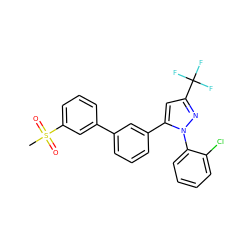 CS(=O)(=O)c1cccc(-c2cccc(-c3cc(C(F)(F)F)nn3-c3ccccc3Cl)c2)c1 ZINC000148292562