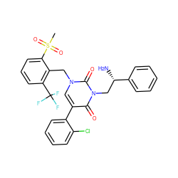 CS(=O)(=O)c1cccc(C(F)(F)F)c1Cn1cc(-c2ccccc2Cl)c(=O)n(C[C@H](N)c2ccccc2)c1=O ZINC000028474722