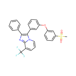 CS(=O)(=O)c1cccc(Oc2cccc(-c3c(-c4ccccc4)nc4c(C(F)(F)F)cccn34)c2)c1 ZINC000049032179