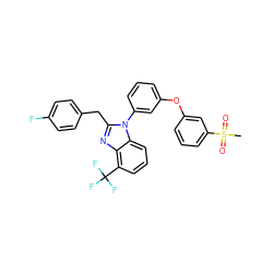 CS(=O)(=O)c1cccc(Oc2cccc(-n3c(Cc4ccc(F)cc4)nc4c(C(F)(F)F)cccc43)c2)c1 ZINC000049756222