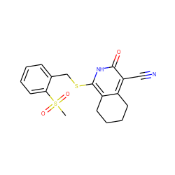 CS(=O)(=O)c1ccccc1CSc1[nH]c(=O)c(C#N)c2c1CCCC2 ZINC000073129778