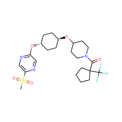 CS(=O)(=O)c1cnc(O[C@H]2CC[C@H](OC3CCN(C(=O)C4(C(F)(F)F)CCCC4)CC3)CC2)cn1 ZINC000473105285