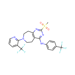 CS(=O)(=O)c1nc2c(c(Nc3ccc(C(F)(F)F)cc3)n1)CCN(c1ncccc1C(F)(F)F)CC2 ZINC000146212526