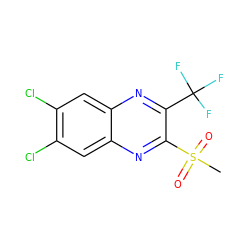 CS(=O)(=O)c1nc2cc(Cl)c(Cl)cc2nc1C(F)(F)F ZINC000028950949