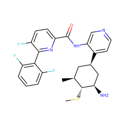 CS[C@@H]1[C@@H](C)C[C@@H](c2ccncc2NC(=O)c2ccc(F)c(-c3c(F)cccc3F)n2)C[C@H]1N ZINC000149184537