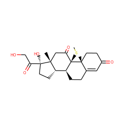 CS[C@]12C(=O)C[C@]3(C)[C@@H](CC[C@@]3(O)C(=O)CO)[C@@H]1CCC1=CC(=O)CC[C@]12C ZINC000006201593