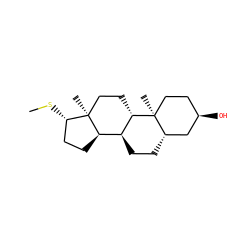 CS[C@H]1CC[C@@H]2[C@@H]3CC[C@H]4C[C@H](O)CC[C@]4(C)[C@H]3CC[C@]12C ZINC000096175845