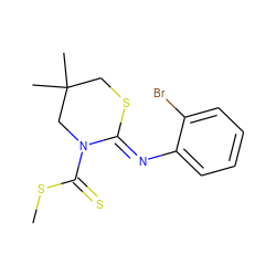 CSC(=S)N1CC(C)(C)CS/C1=N\c1ccccc1Br ZINC000028948360