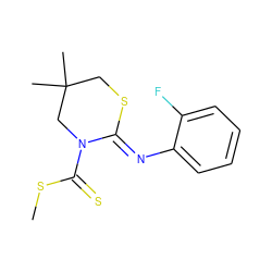 CSC(=S)N1CC(C)(C)CS/C1=N\c1ccccc1F ZINC000028948357