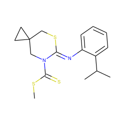 CSC(=S)N1CC2(CC2)CS/C1=N\c1ccccc1C(C)C ZINC000028822592