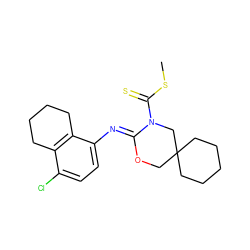 CSC(=S)N1CC2(CCCCC2)CO/C1=N\c1ccc(Cl)c2c1CCCC2 ZINC000040934512