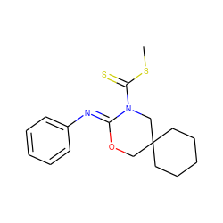 CSC(=S)N1CC2(CCCCC2)CO/C1=N\c1ccccc1 ZINC000040914333