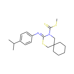 CSC(=S)N1CC2(CCCCC2)CS/C1=N\c1ccc(C(C)C)cc1 ZINC000028822601