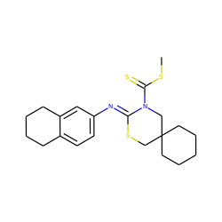 CSC(=S)N1CC2(CCCCC2)CS/C1=N\c1ccc2c(c1)CCCC2 ZINC000028822635