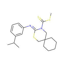 CSC(=S)N1CC2(CCCCC2)CS/C1=N\c1cccc(C(C)C)c1 ZINC000028822598