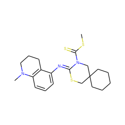 CSC(=S)N1CC2(CCCCC2)CS/C1=N\c1cccc2c1CCCN2C ZINC000028822642