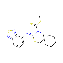 CSC(=S)N1CC2(CCCCC2)CS/C1=N\c1cccc2nsnc12 ZINC000028822638