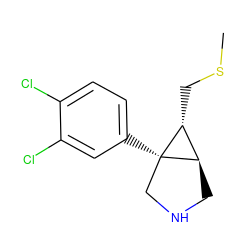 CSC[C@@H]1[C@H]2CNC[C@]21c1ccc(Cl)c(Cl)c1 ZINC000045358018