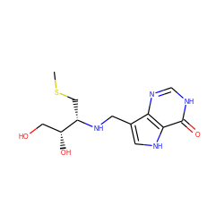 CSC[C@H](NCc1c[nH]c2c(=O)[nH]cnc12)[C@H](O)CO ZINC000117610067