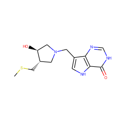 CSC[C@H]1CN(Cc2c[nH]c3c(=O)[nH]cnc23)C[C@@H]1O ZINC000034058381