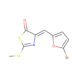 CSC1=N/C(=C\c2ccc(Br)o2)C(=O)S1 ZINC000004755400