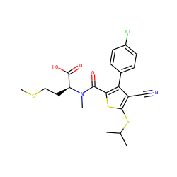 CSCC[C@@H](C(=O)O)N(C)C(=O)c1sc(SC(C)C)c(C#N)c1-c1ccc(Cl)cc1 ZINC000103301044