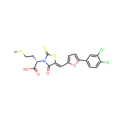 CSCC[C@@H](C(=O)O)N1C(=O)/C(=C/c2ccc(-c3ccc(Cl)c(Cl)c3)o2)SC1=S ZINC000001802026