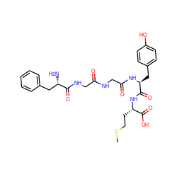 CSCC[C@H](NC(=O)[C@H](Cc1ccc(O)cc1)NC(=O)CNC(=O)CNC(=O)[C@@H](N)Cc1ccccc1)C(=O)O ZINC000027209581