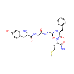 CSCC[C@H](NC(=O)[C@H](Cc1ccccc1)N[C@@H](O)CNC(=O)CNC(=O)[C@@H](N)Cc1ccc(O)cc1)C(N)=O ZINC000027413345